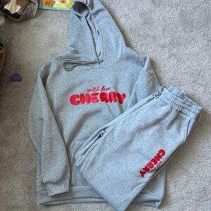 Women’s Cherry Hoodie and Sweatpants Set